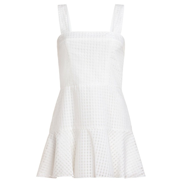 Amanda Uprichard Dresses & Skirts - Amanda Uprichard Annalise Gingham Organza Mini Dress in White Size Medium
